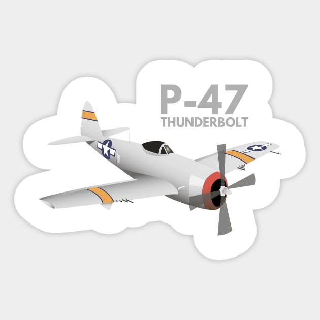 WW2 P-47 Thunderbolt Airplane Sticker by NorseTech